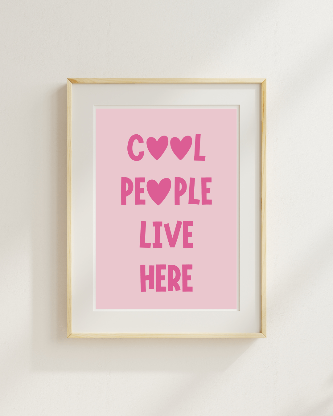Cool People Live Here – Pink Printable Wall Art (Digital Download) | book lover gift box by NovelTeas