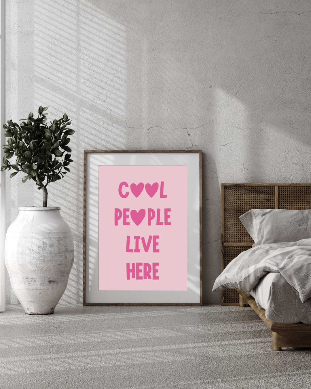Cool People Live Here – Pink Printable Wall Art (Digital Download)
