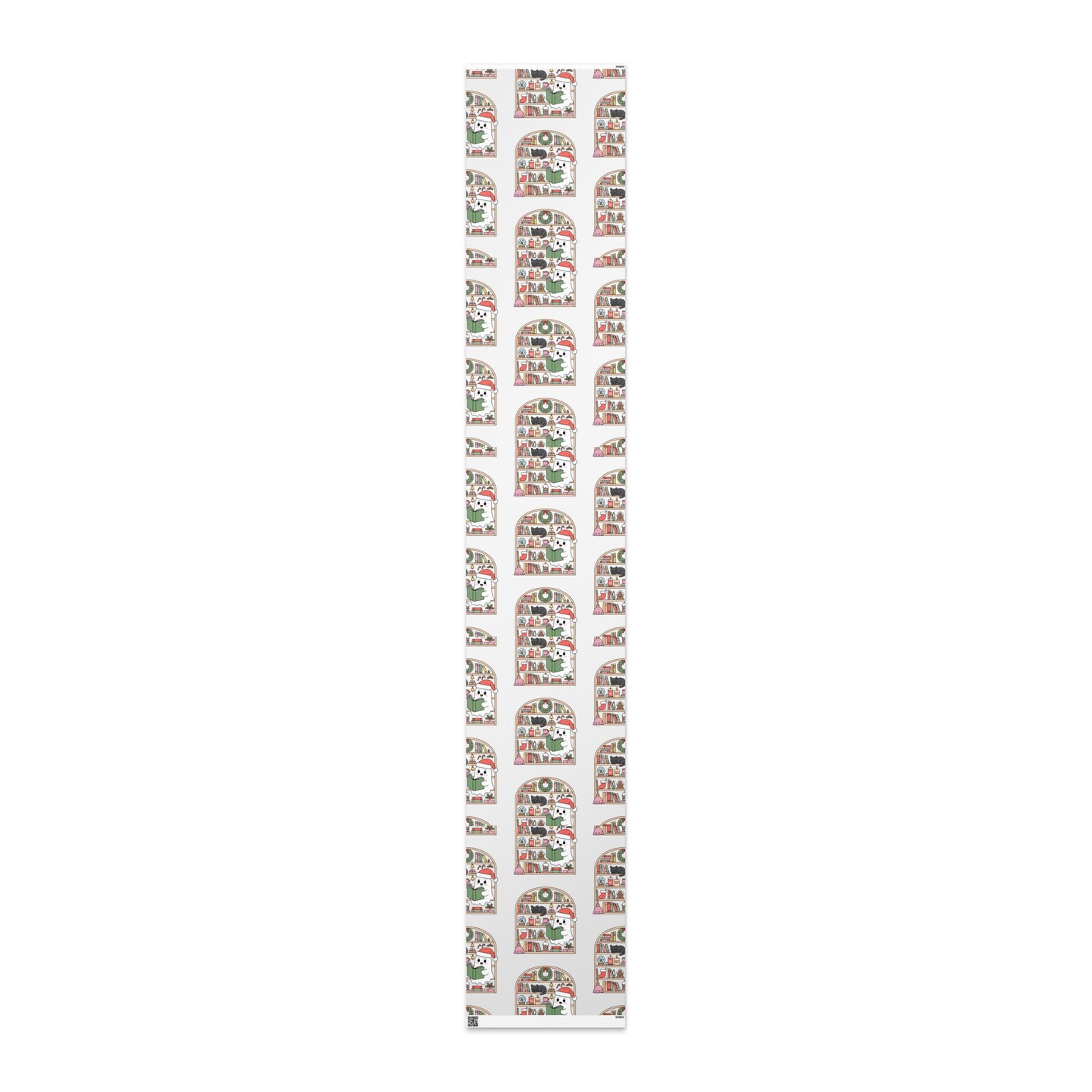 Cozy Christmas Ghost Wrapping Paper – Holiday Book Lover Design | book lover gift box by NovelTeas