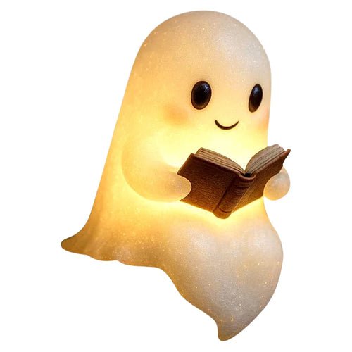 Cute Ghost Reading Lamp Halloween 3D LED Night Light Spooky Desk Light | book lover gift box by NovelTeas