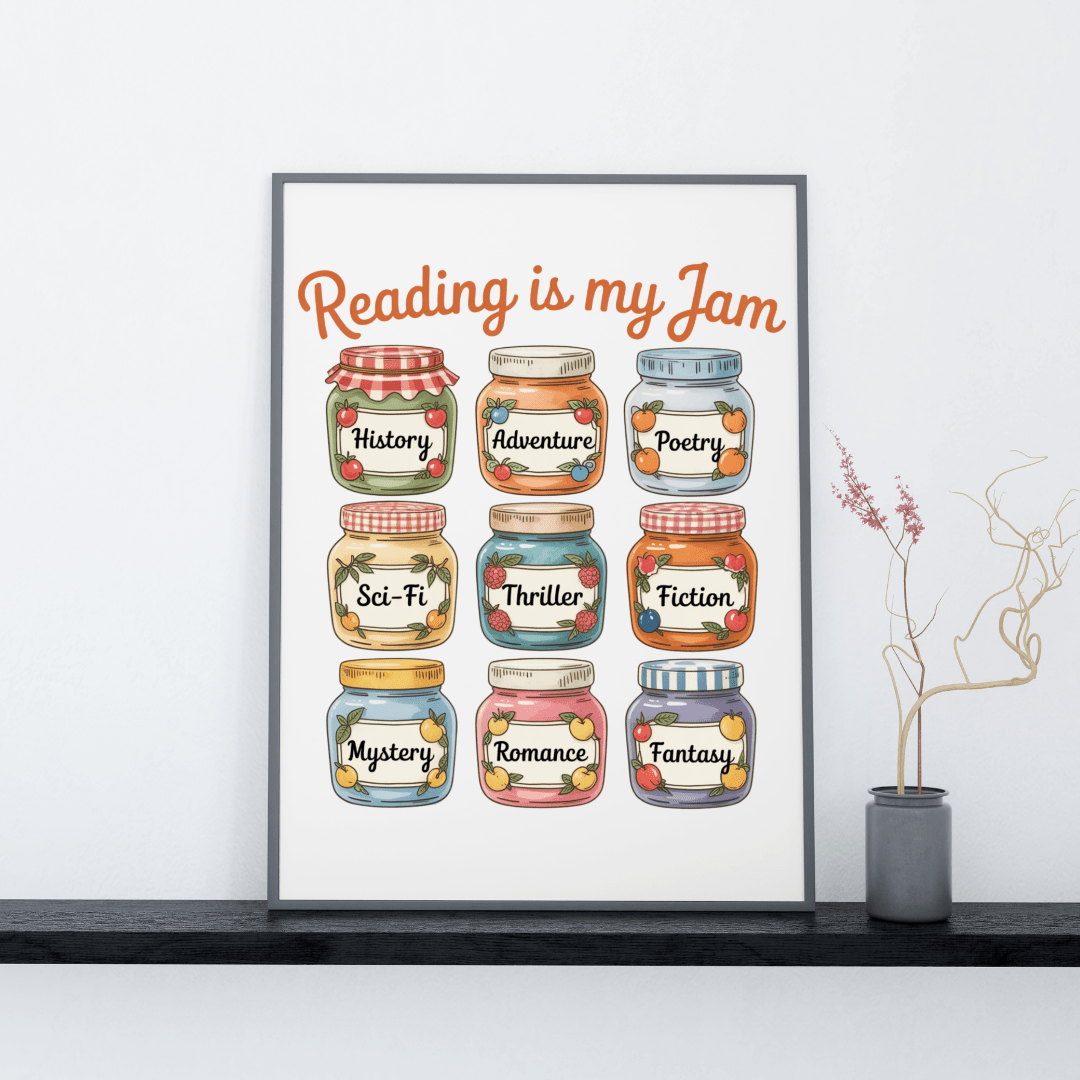 Reading is My Jam – Printable Wall Art | Digital Download | book lover gift box by NovelTeas