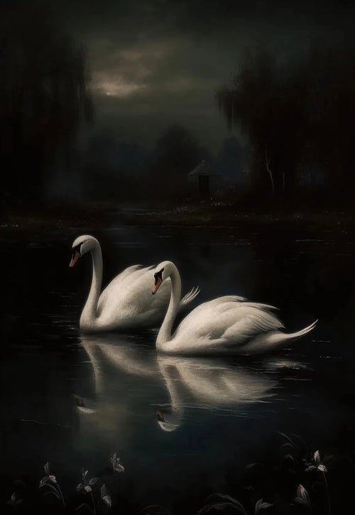 Victorian Woman Reading Bookish Swans Crow Poster Moth White Roses | book lover gift box by NovelTeas