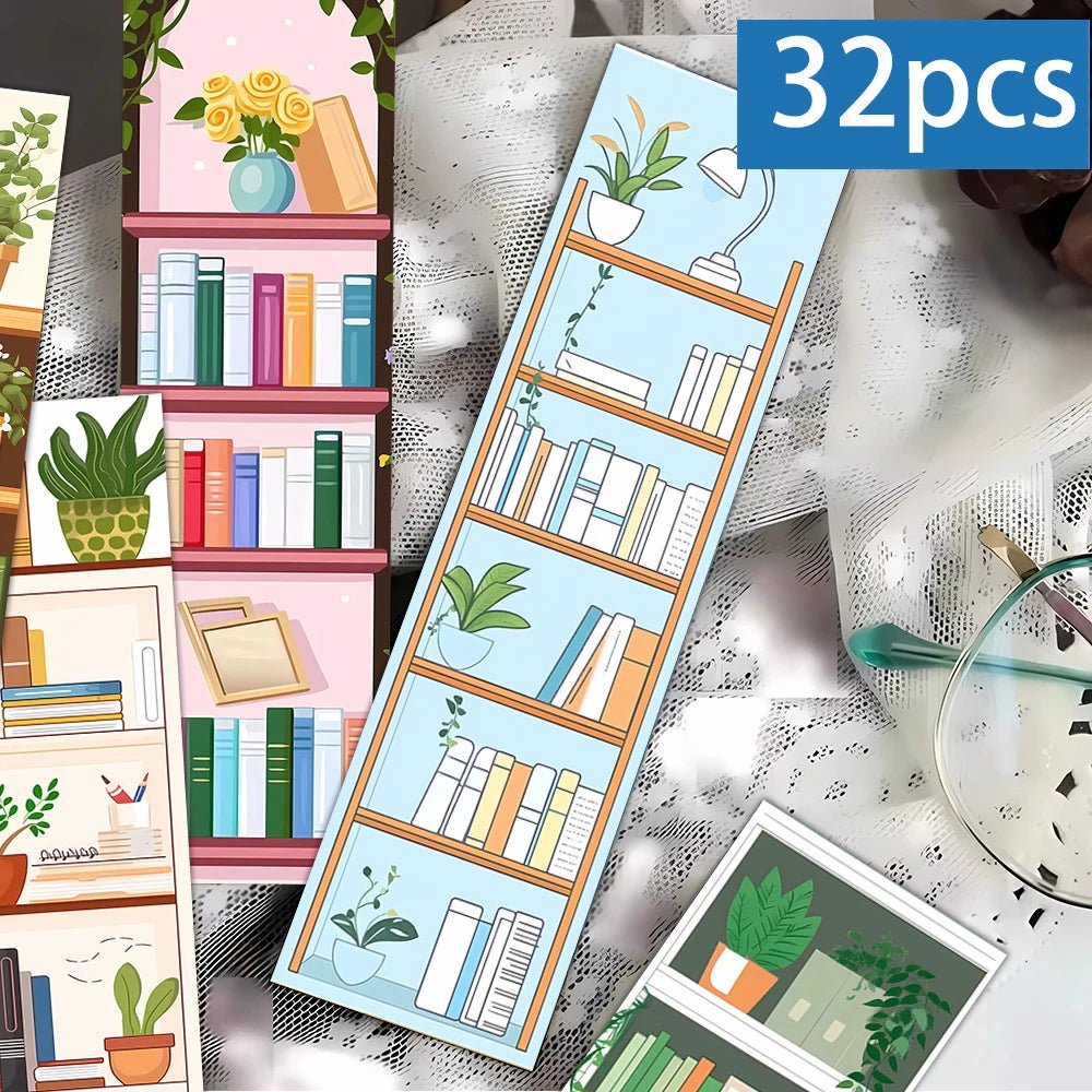 32pcs, Cartoon Bookshelf Series Bookmarks for Teachers, Readers and | book lover gift box by NovelTeas