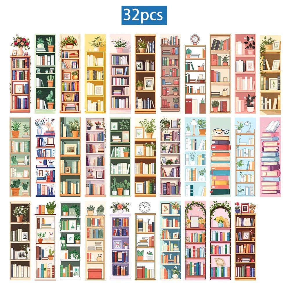 32pcs, Cartoon Bookshelf Series Bookmarks for Teachers, Readers and | book lover gift box by NovelTeas