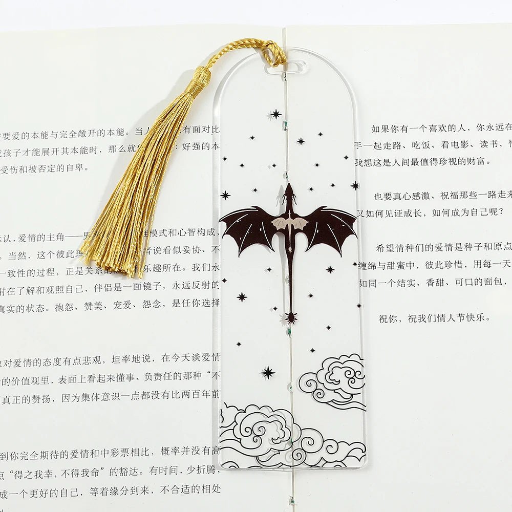 Anime Black Dragon Bookmarks Collection Gift for Book Lovers Acrylic | book lover gift box by NovelTeas