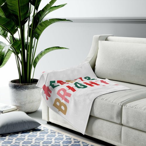 Christmas Holiday Merry & Bright Plush Blanket Throw | book lover gift box by NovelTeas