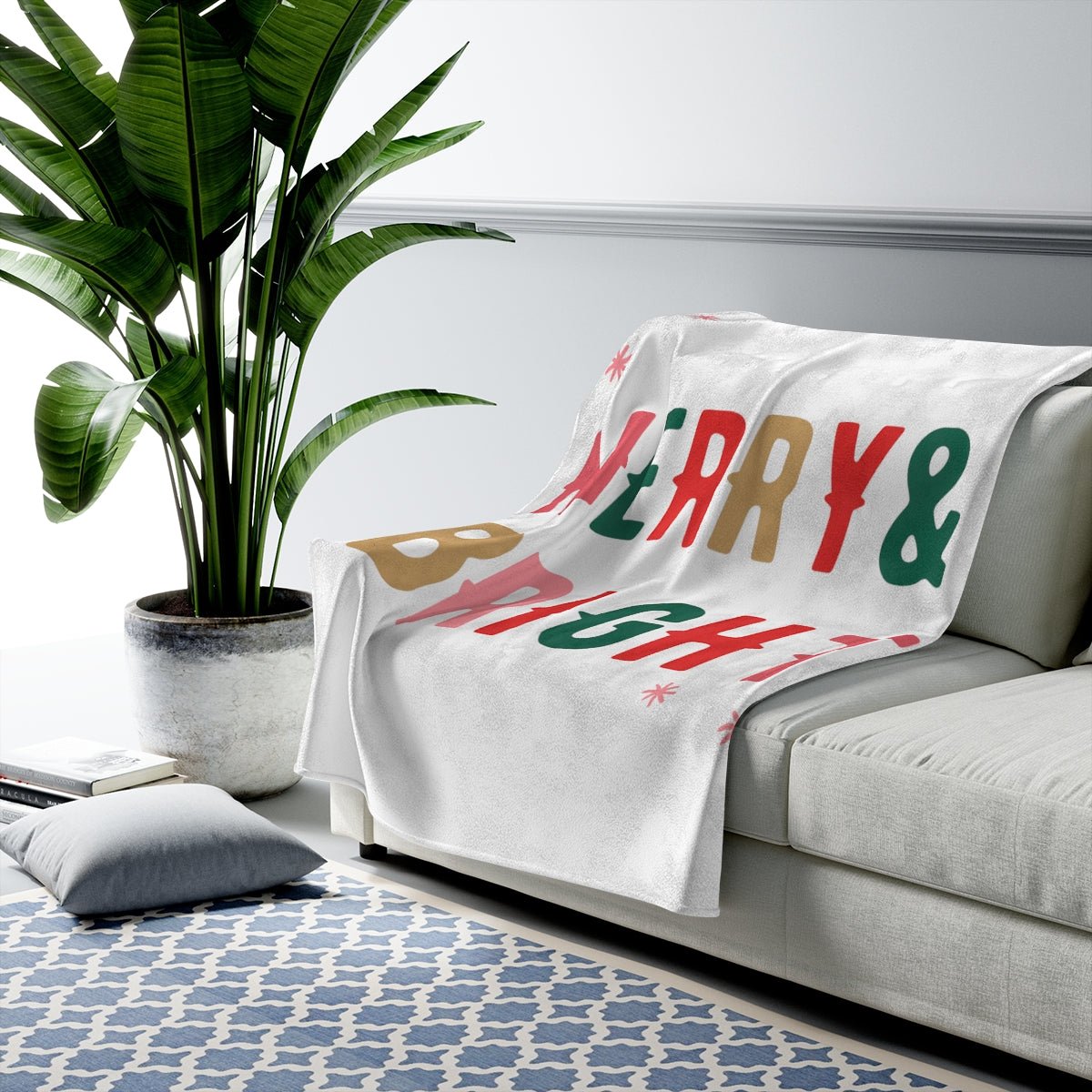 Christmas Holiday Merry & Bright Plush Blanket Throw | book lover gift box by NovelTeas