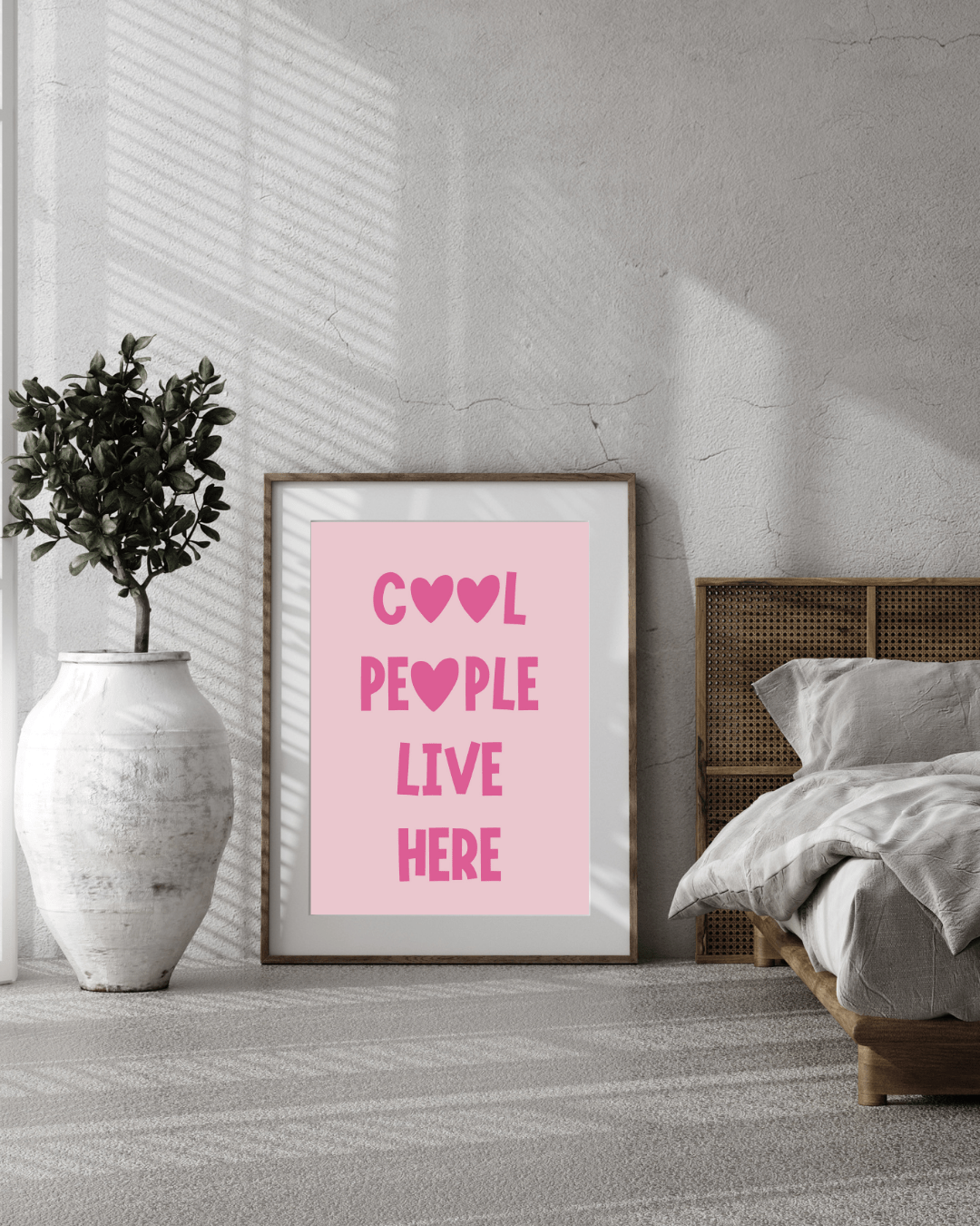 Cool People Live Here – Pink Printable Wall Art (Digital Download) | book lover gift box by NovelTeas