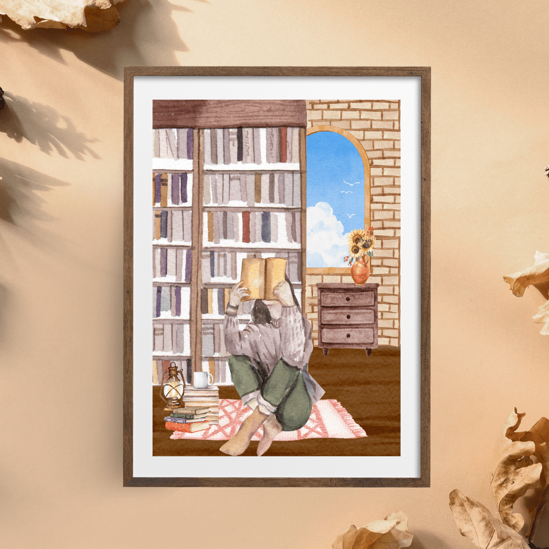 Cozy Book Lover Wall Art – Digital Download | Printable Library Decor | book lover gift box by NovelTeas