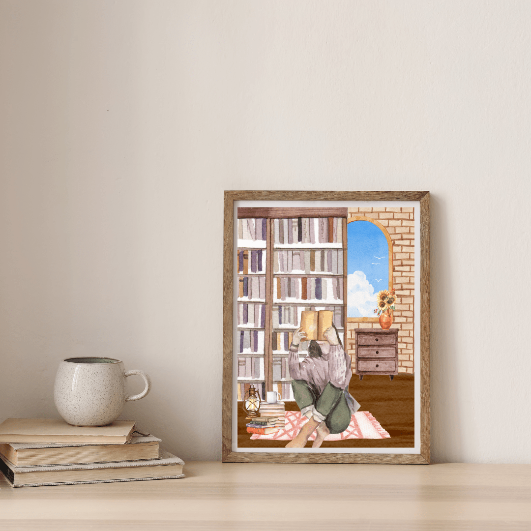Cozy Book Lover Wall Art – Digital Download | Printable Library Decor | book lover gift box by NovelTeas