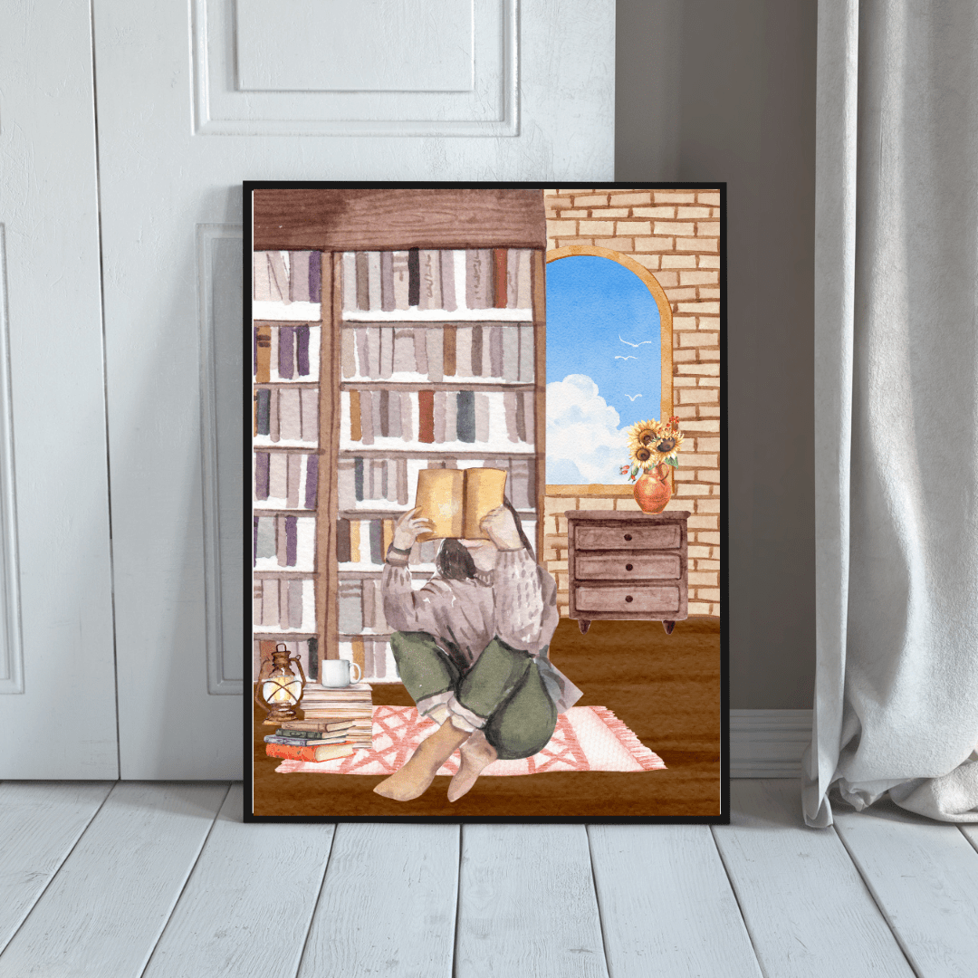 Cozy Book Lover Wall Art – Digital Download | Printable Library Decor | book lover gift box by NovelTeas