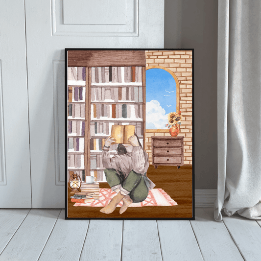 Cozy Book Lover Wall Art – Digital Download | Printable Library Decor | book lover gift box by NovelTeas