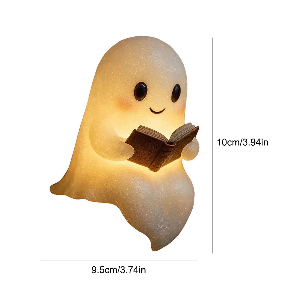 Cute Ghost Reading Lamp Halloween 3D LED Night Light Spooky Desk Light | book lover gift box by NovelTeas