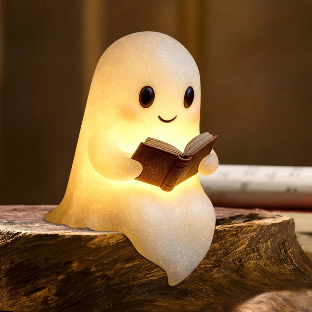 Cute Ghost Reading Lamp Halloween 3D LED Night Light Spooky Desk Light | book lover gift box by NovelTeas