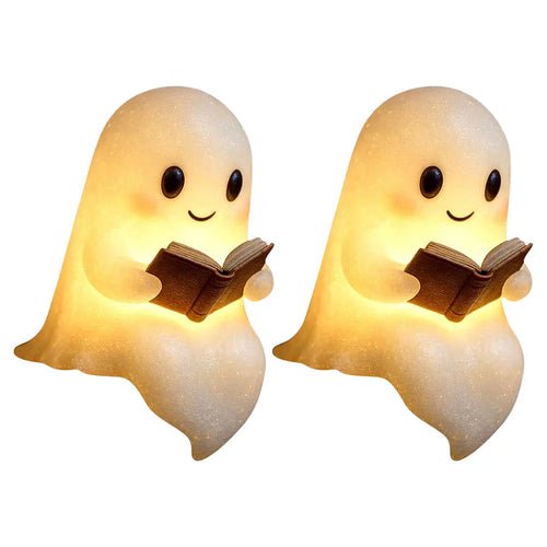 Cute Ghost Reading Lamp Halloween 3D LED Night Light Spooky Desk Light | book lover gift box by NovelTeas