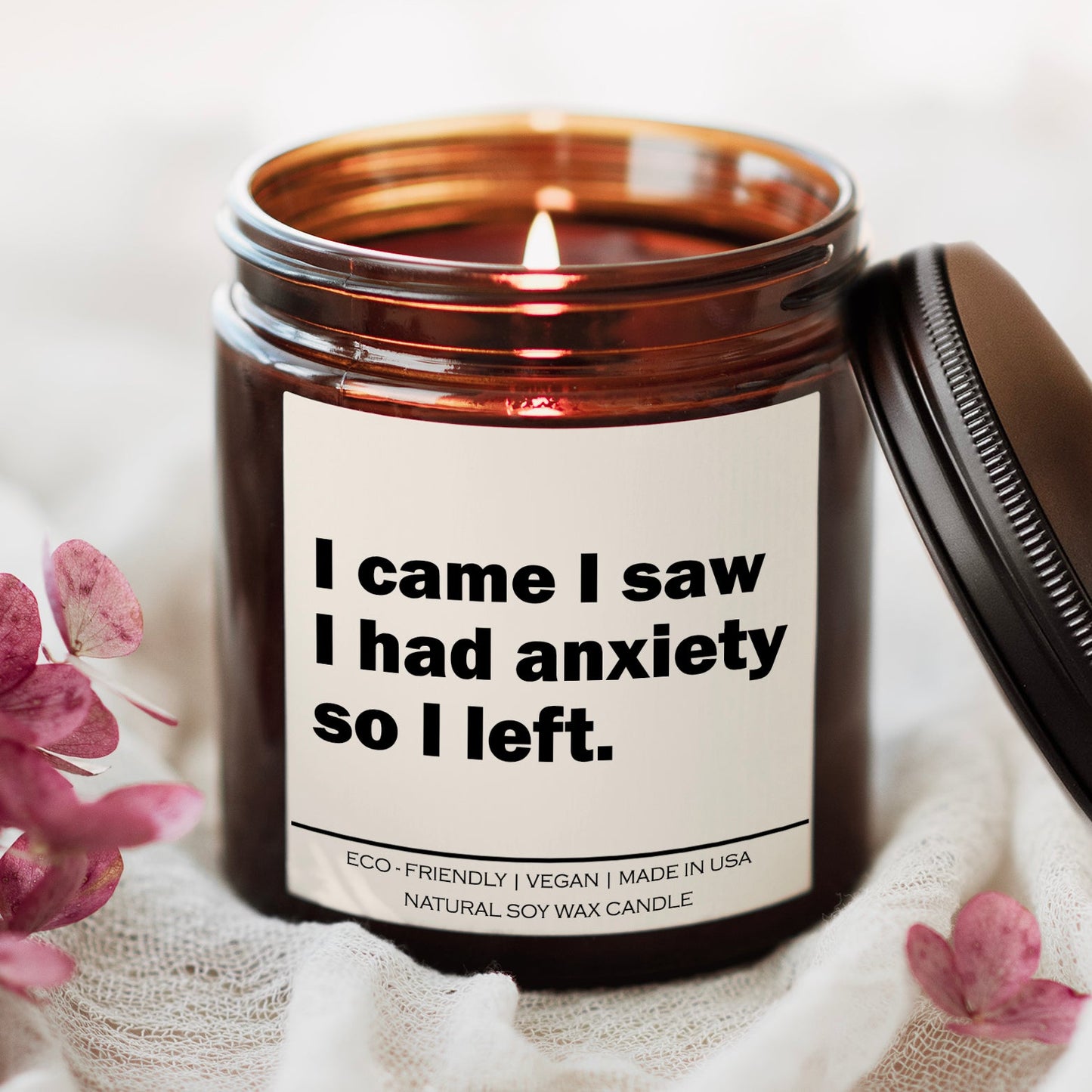 I came I saw I had anxiety so I left Candle | book lover gift box by NovelTeas
