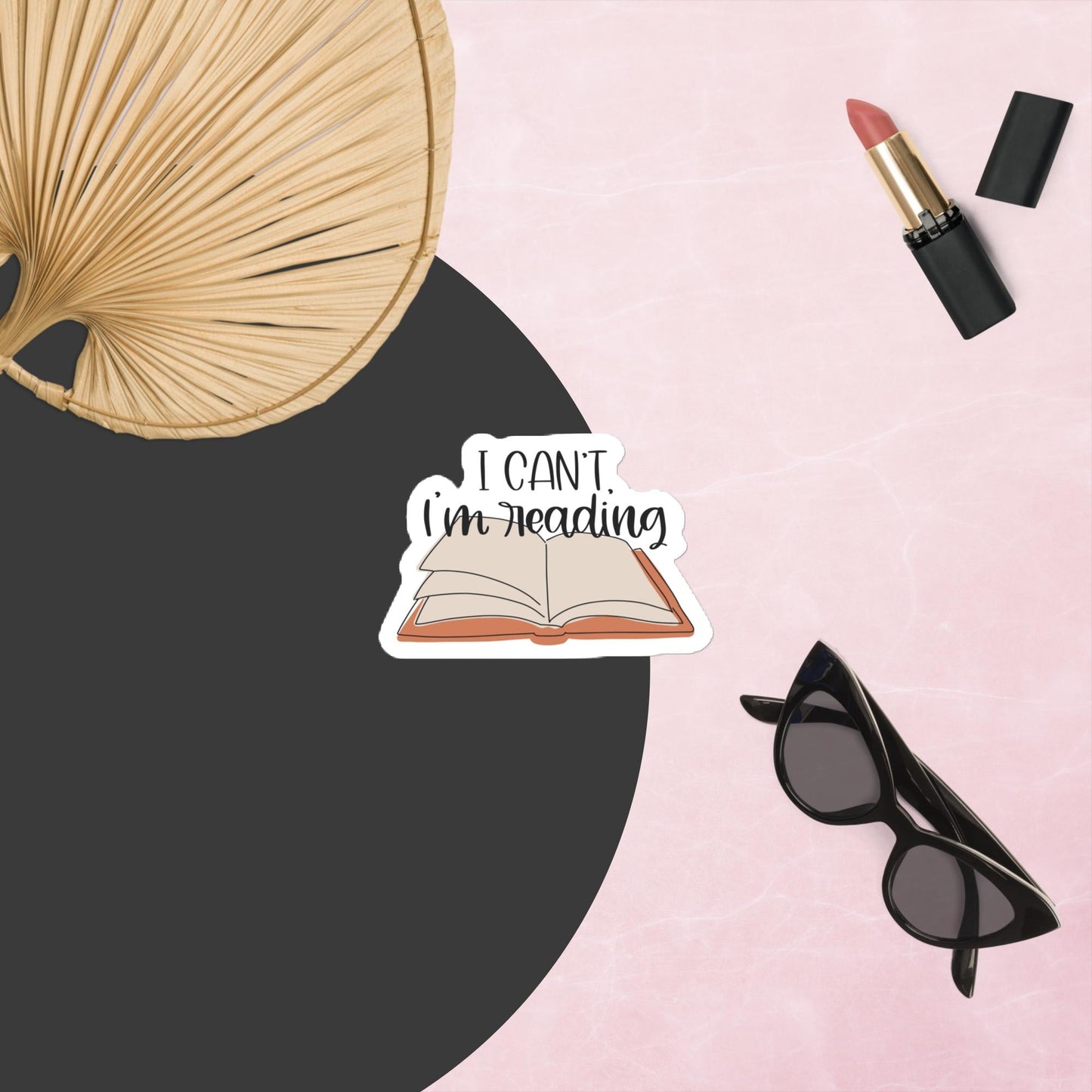 “I Can’t, I’m Reading” Kiss - Cut Vinyl Sticker – Book Lover Quote Decal | book lover gift box by NovelTeas