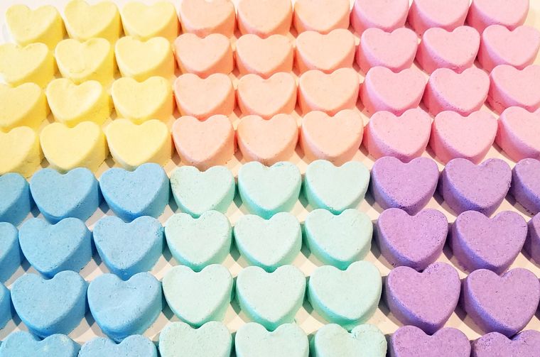 Mini Bath bombs,All Natural Bath Bombs,Assorted mini Bath bomb hearts | book lover gift box by NovelTeas