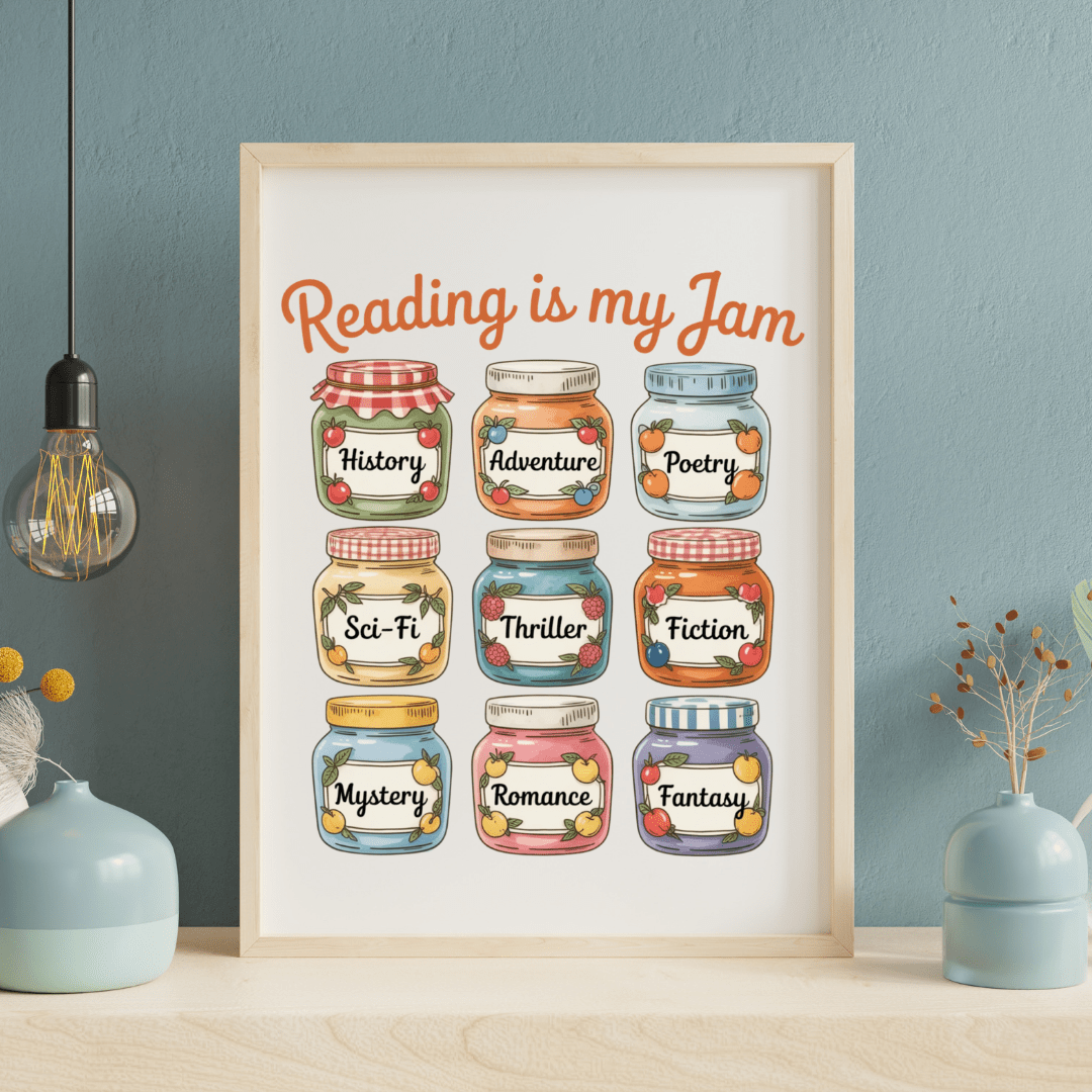 Reading is My Jam – Printable Wall Art | Digital Download | book lover gift box by NovelTeas
