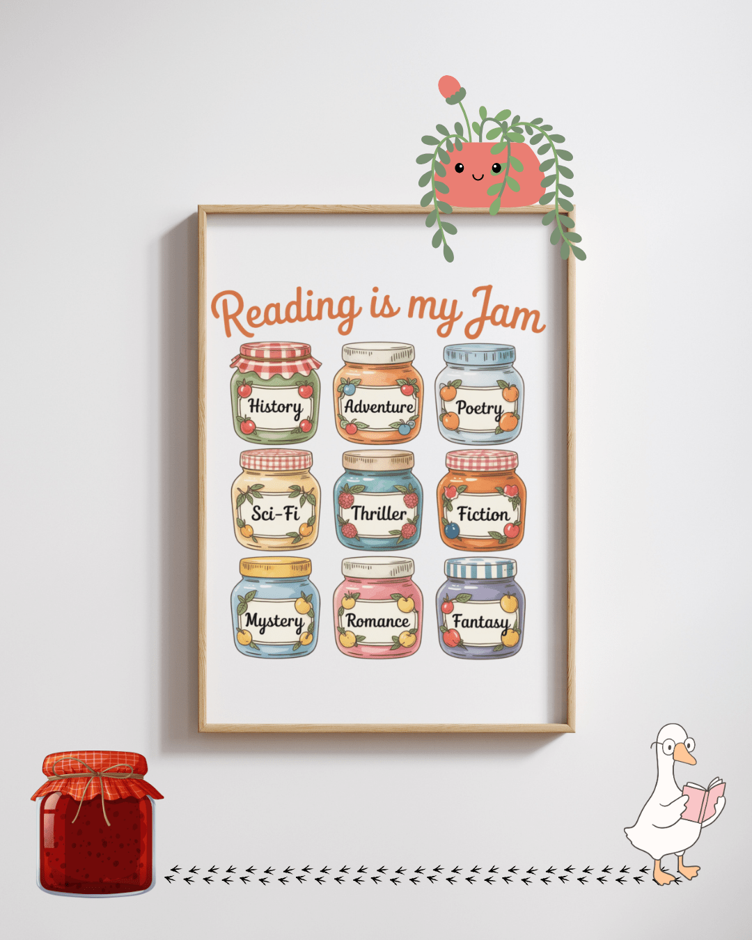 Reading is My Jam – Printable Wall Art | Digital Download | book lover gift box by NovelTeas