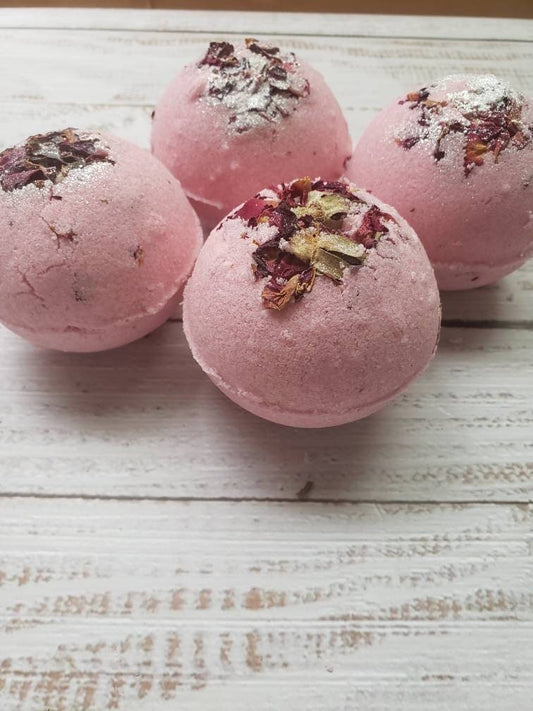 Simply Rose Petal Bath Bomb 4 pcs | book lover gift box by NovelTeas
