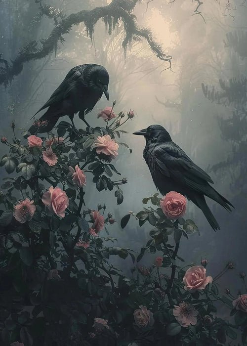 Victorian Woman Reading Bookish Swans Crow Poster Moth White Roses | book lover gift box by NovelTeas