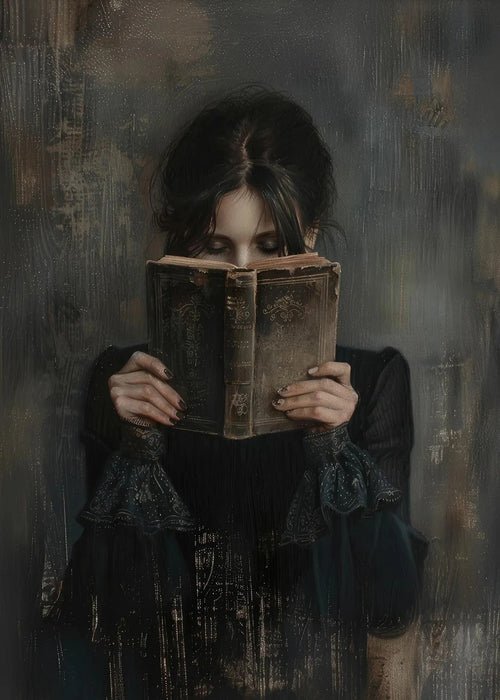 Victorian Woman Reading Bookish Swans Crow Poster Moth White Roses | book lover gift box by NovelTeas