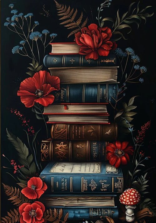 Vintage Bookstore Poster Dark Academia Floral Witchy Book Flower | book lover gift box by NovelTeas