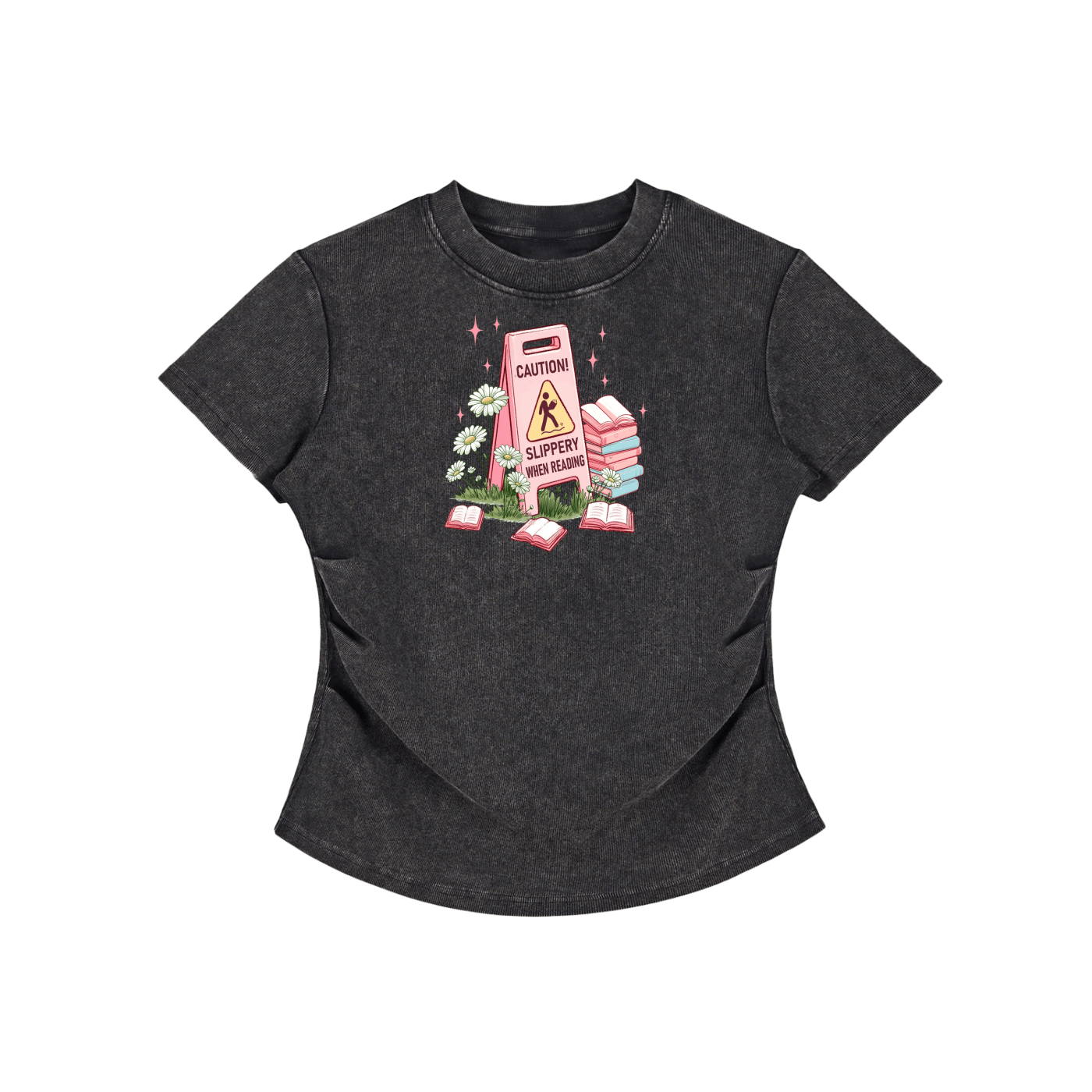 Vintage Washed Bodycon Cotton T-Shirt | book lover gift box by NovelTeas