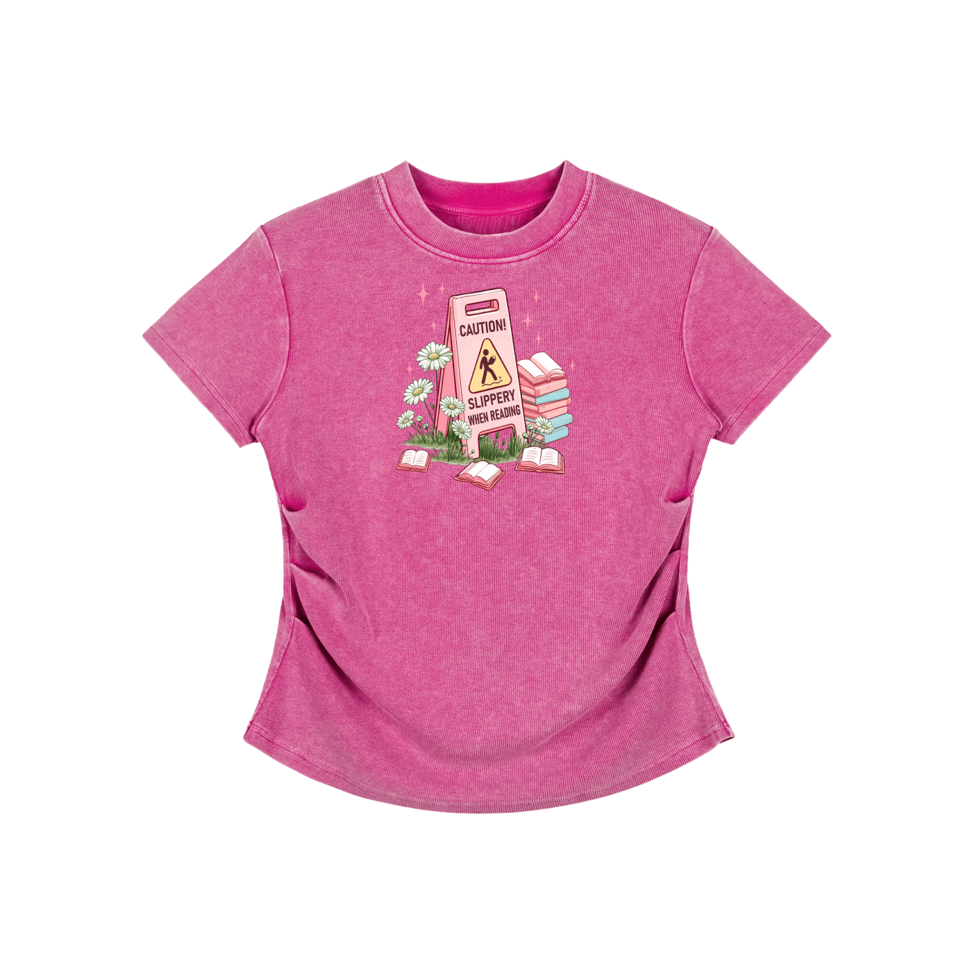 Vintage Washed Bodycon Cotton T-Shirt | book lover gift box by NovelTeas